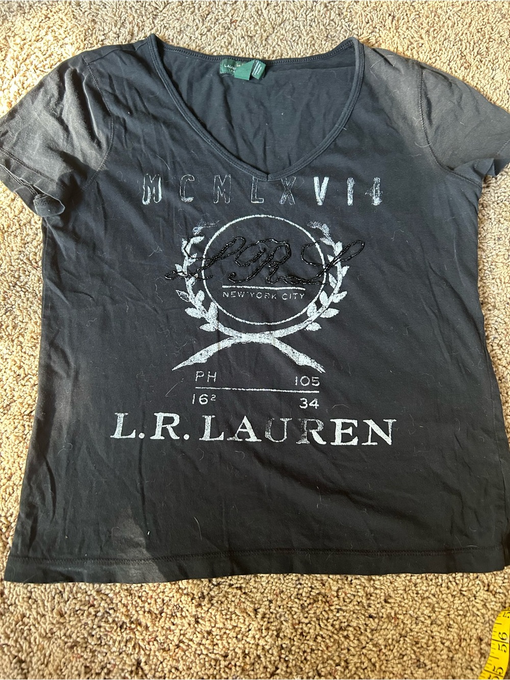 Ralph Lauren Black Short Sleeve Logo Tee